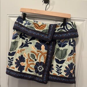 FARM Rio Green and Blue Wrap Mini Skirt Resort Wear size 31